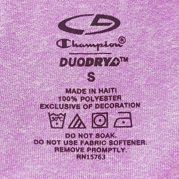 CHAMPION Purple Workout Top, Size S - Picture 4 of 4